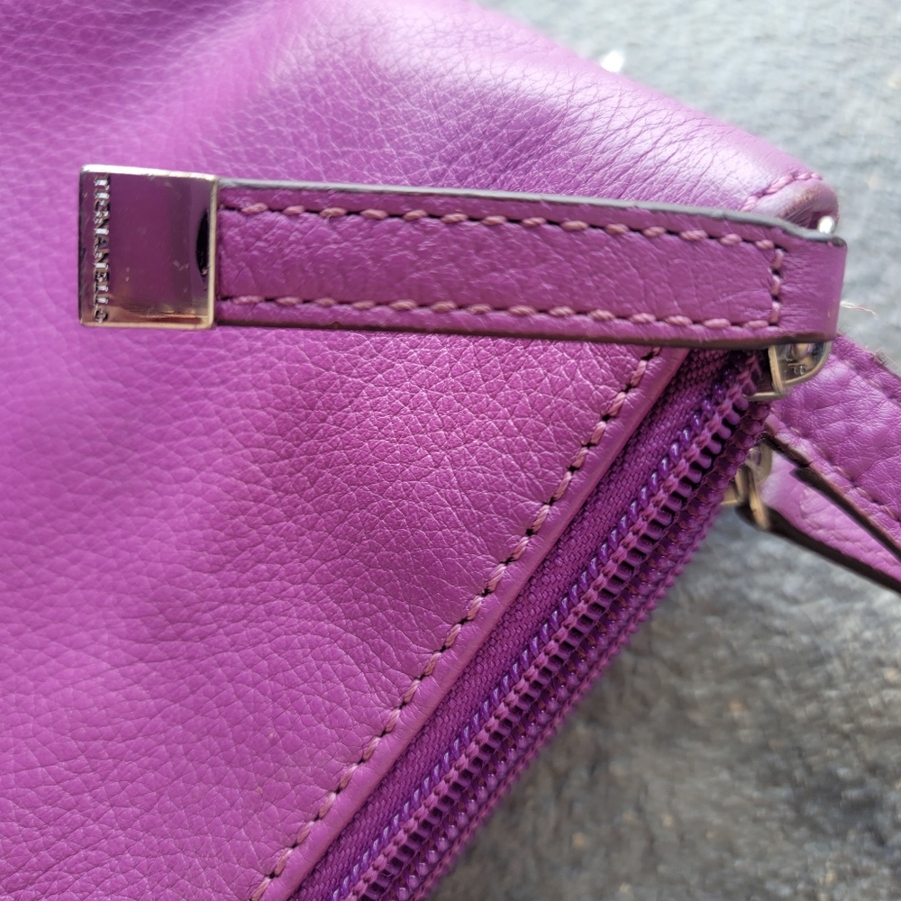 Tignanello Geniune Leather Fully Lined Purple Shoulder Bag - Picture 4 of 12